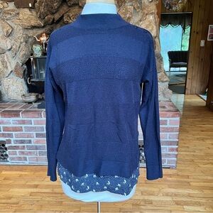 Monsoon Deep Blue Women's Cat Print Sweater